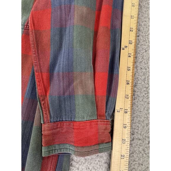 Specialty Collection Mens Large Plaid Button Down Shirt Red Blue Green - Picture 10 of 12